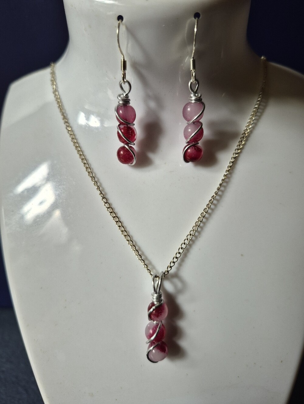 Handcrafted Necklace and Earrings Set 20"